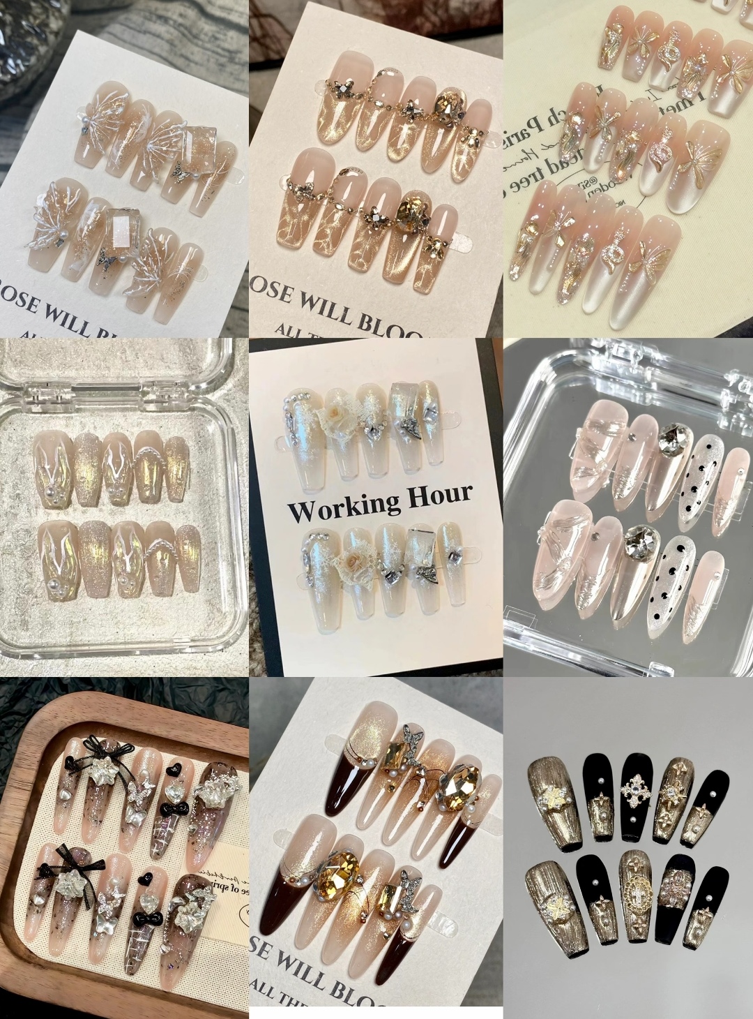 纯手工穿戴甲孤品过款，默认微瑕 No退换～