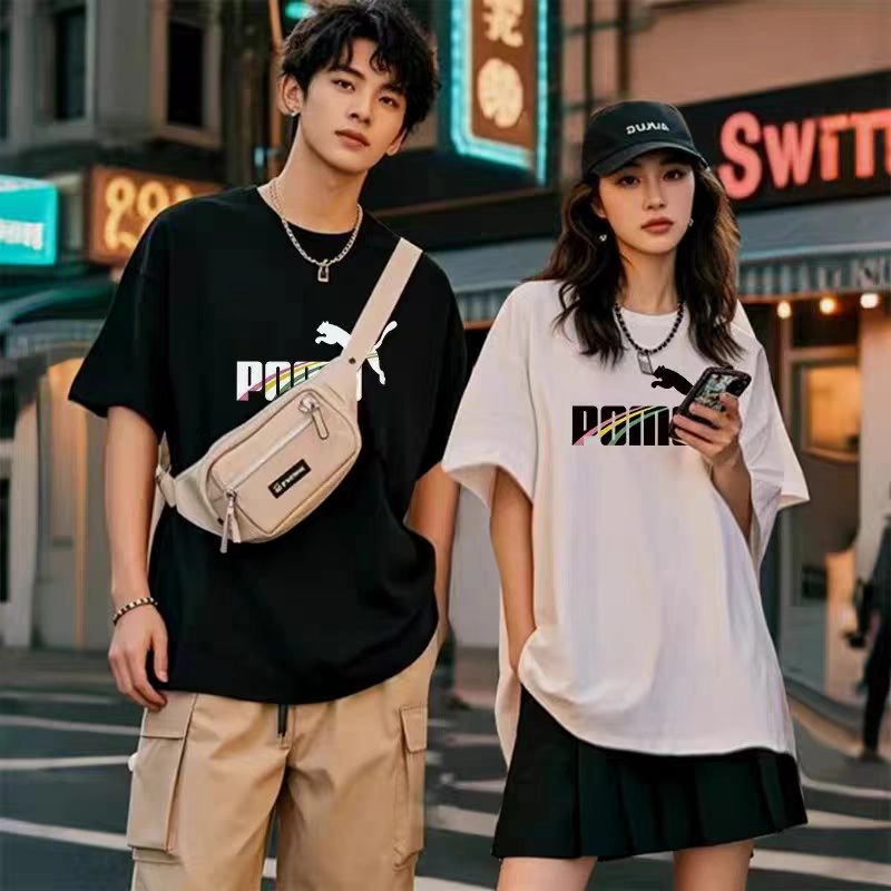 B圆领美式荆棘风短袖T恤夏季inst恤情侣印花宽松短袖