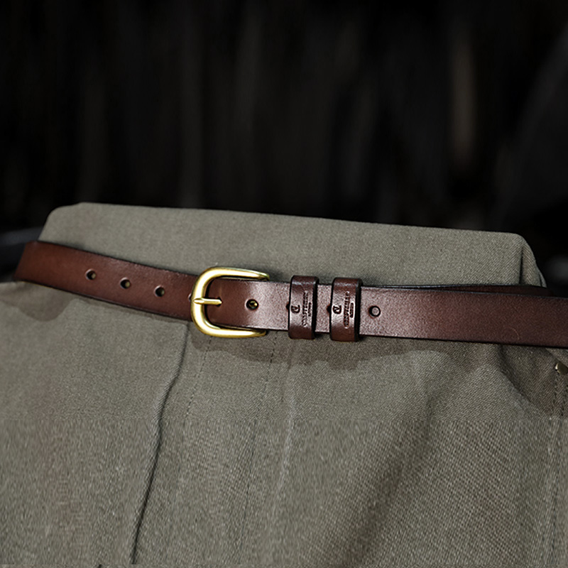 （女款）黄铜针扣+头层牛皮手工皮带腰带真皮复古女士休闲