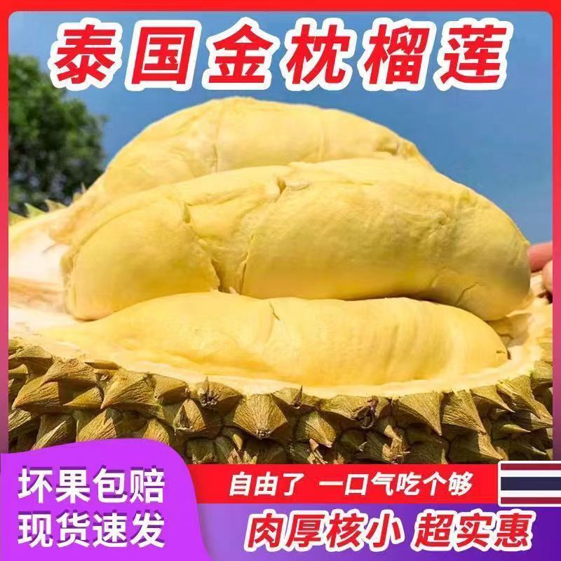 XL二号称一物一拍包邮金枕榴莲带壳发货皮薄肉厚核小