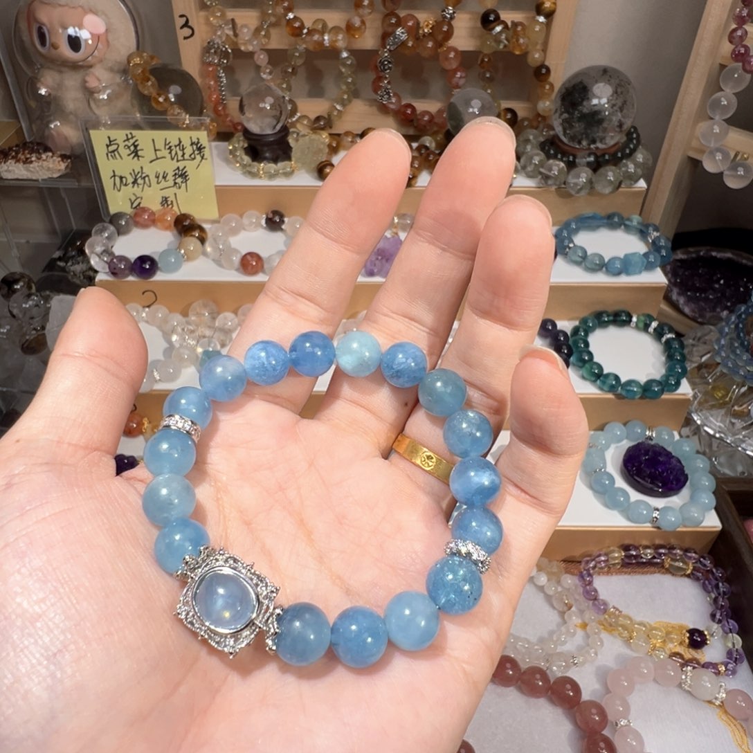 水晶手绳未镶嵌海蓝宝