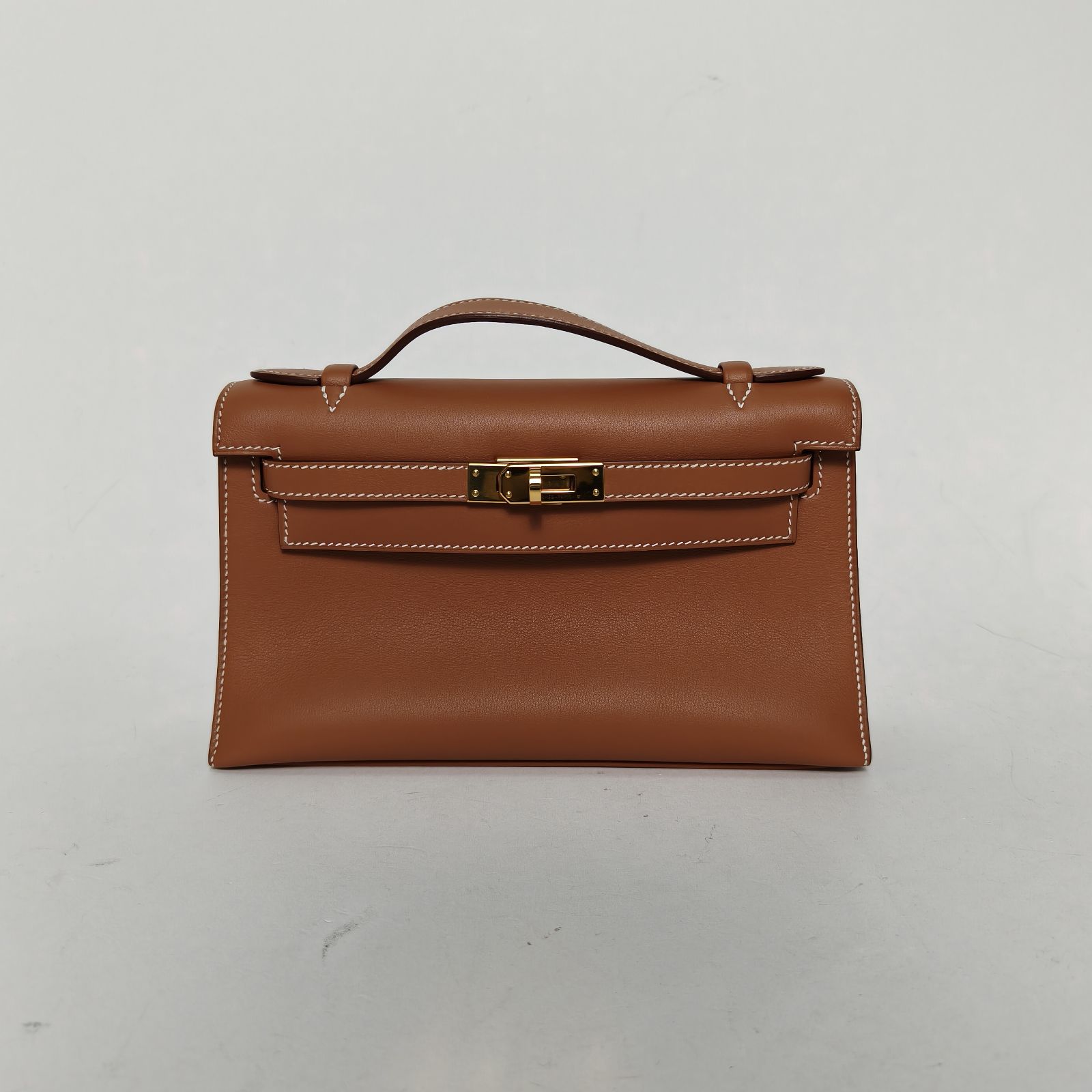 99新 Hermes/爱马仕 【双双】MINI KELLY 一代 22CM 金棕色 Y刻 