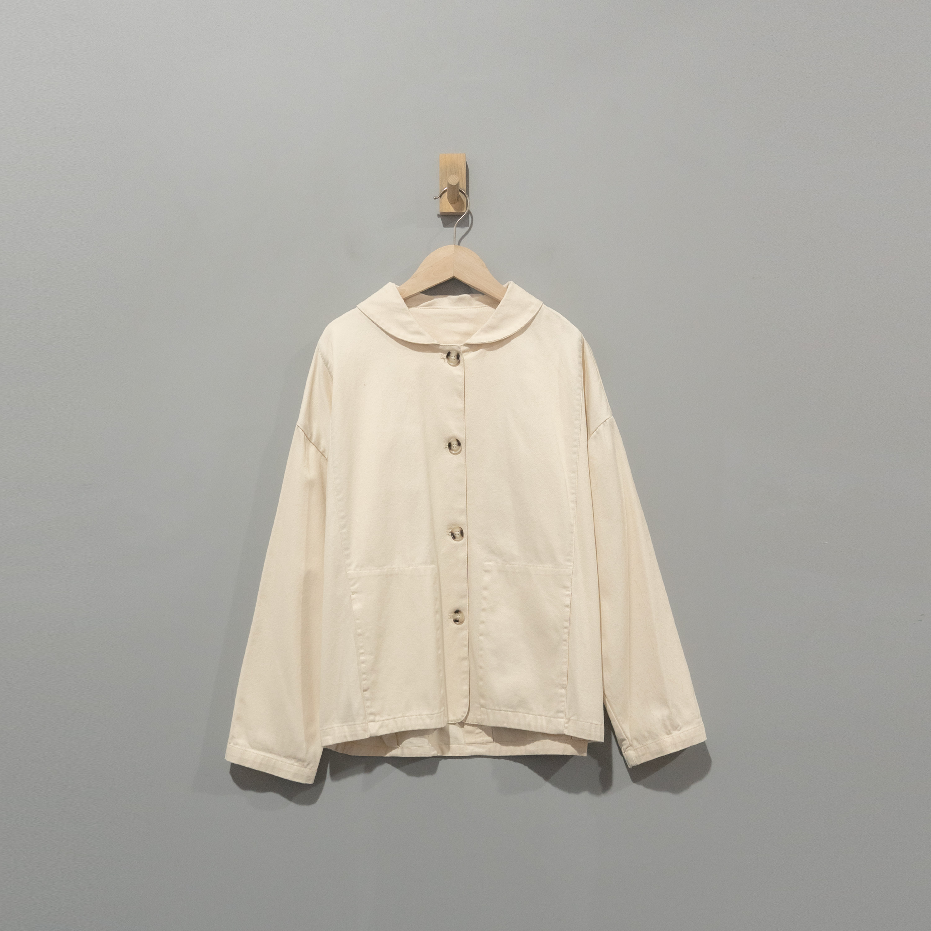 【且听风吟】0510542文艺斜纹棉精包边元宝领分割外套衣长68胸围132