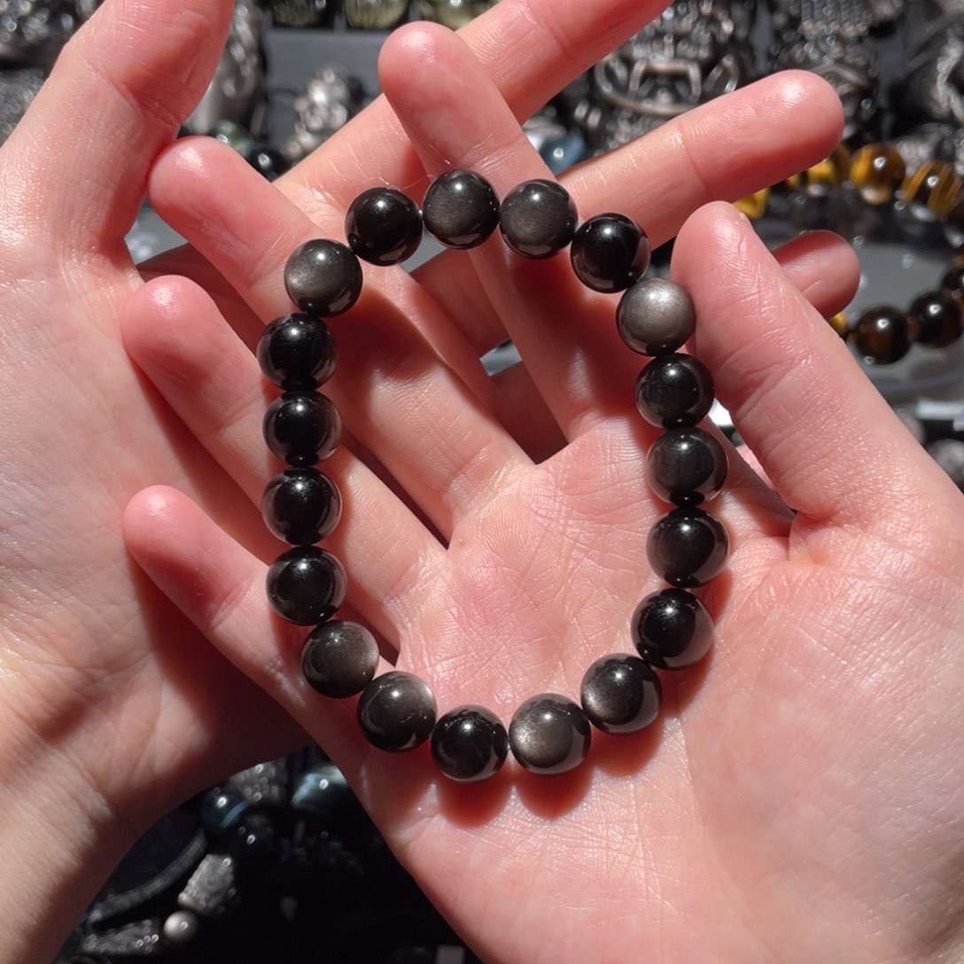 黑曜岩手串未镶嵌t***o