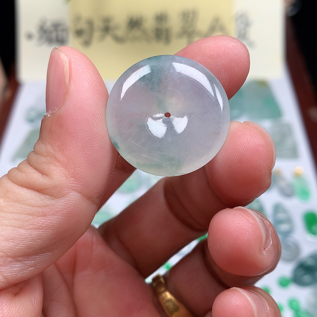 翡翠裸石缅甸天然A货翡翠冰种平安扣