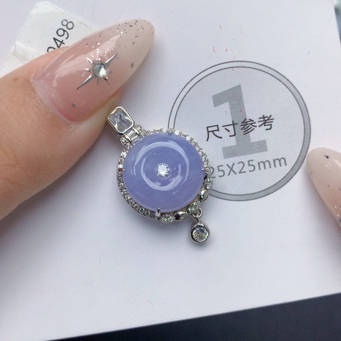 颈饰银S925镶嵌翡翠