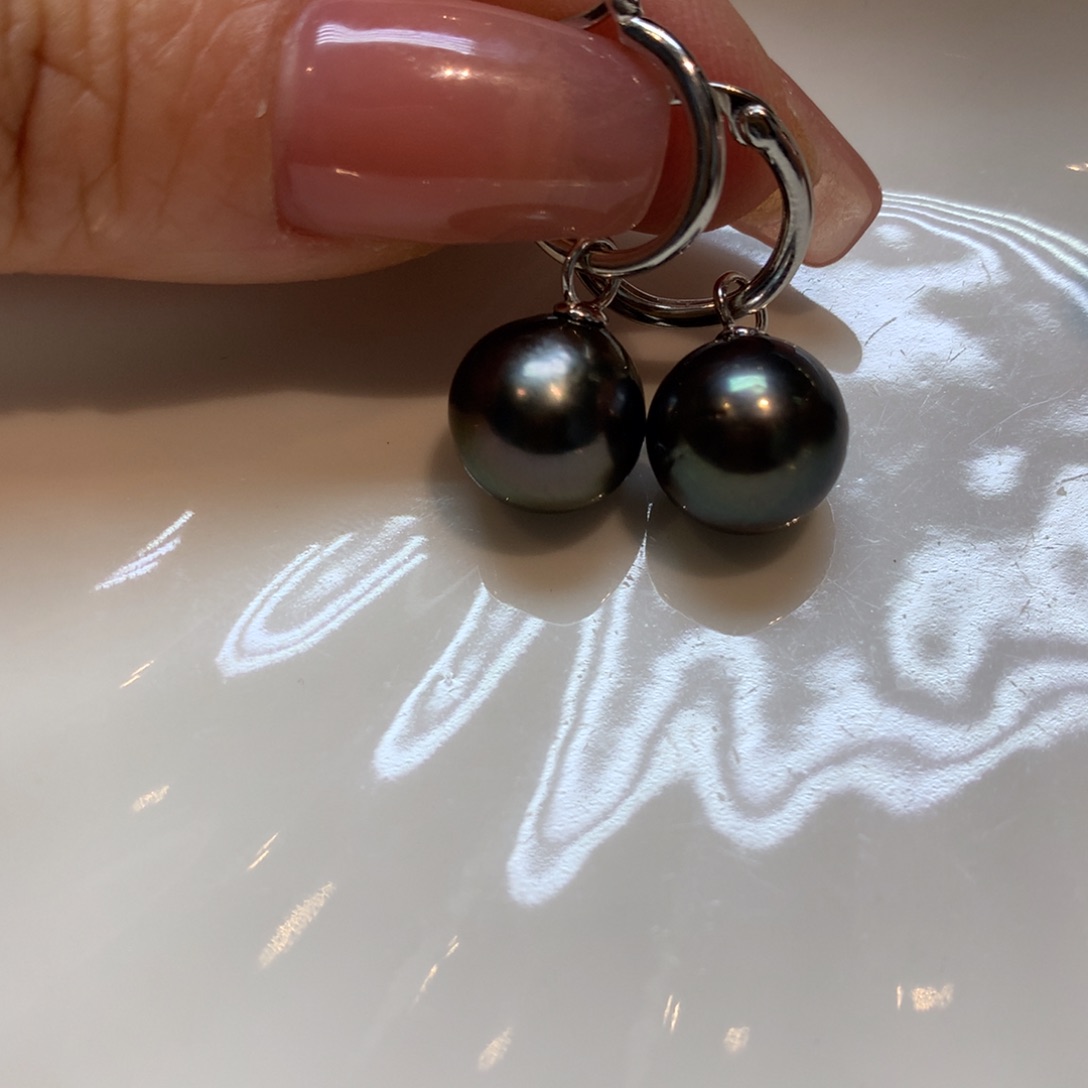 海水珍珠耳饰银S925镶嵌