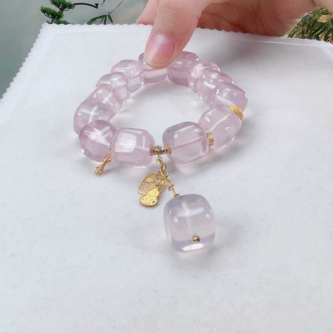 水晶手链18K金镶嵌水晶