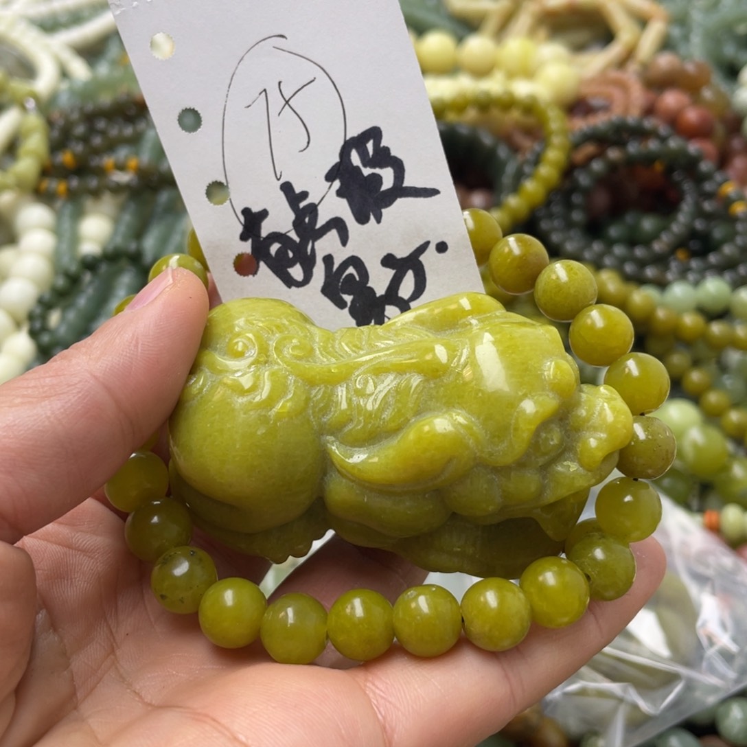 蛇纹石玉手链未镶嵌L***以