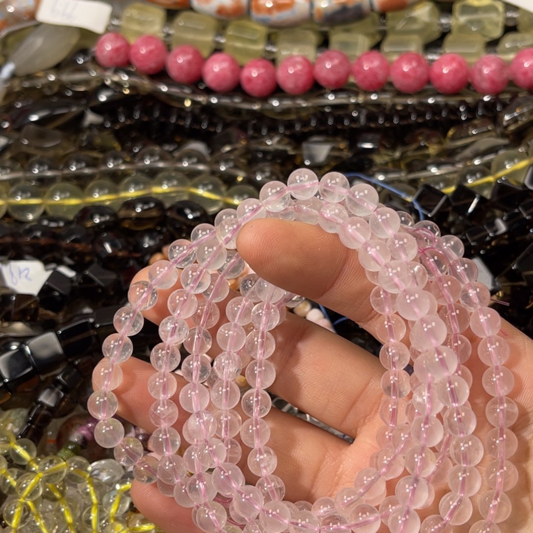 玛瑙/玉髓散珠粉水六芒星卡6