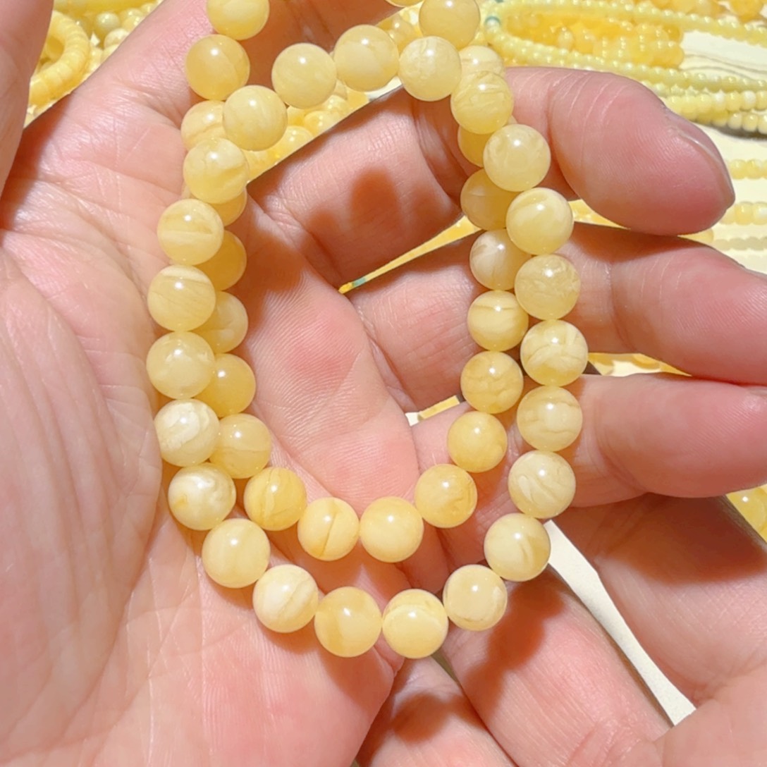 蜜蜡手串未镶嵌琥珀蜜蜡手串8mm+