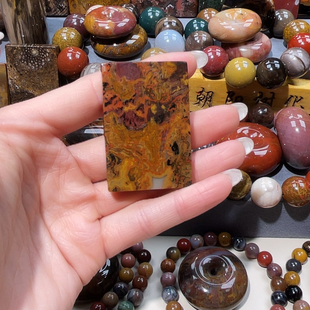 水***尘硅化玉未镶嵌天然北票硅化玉吊坠