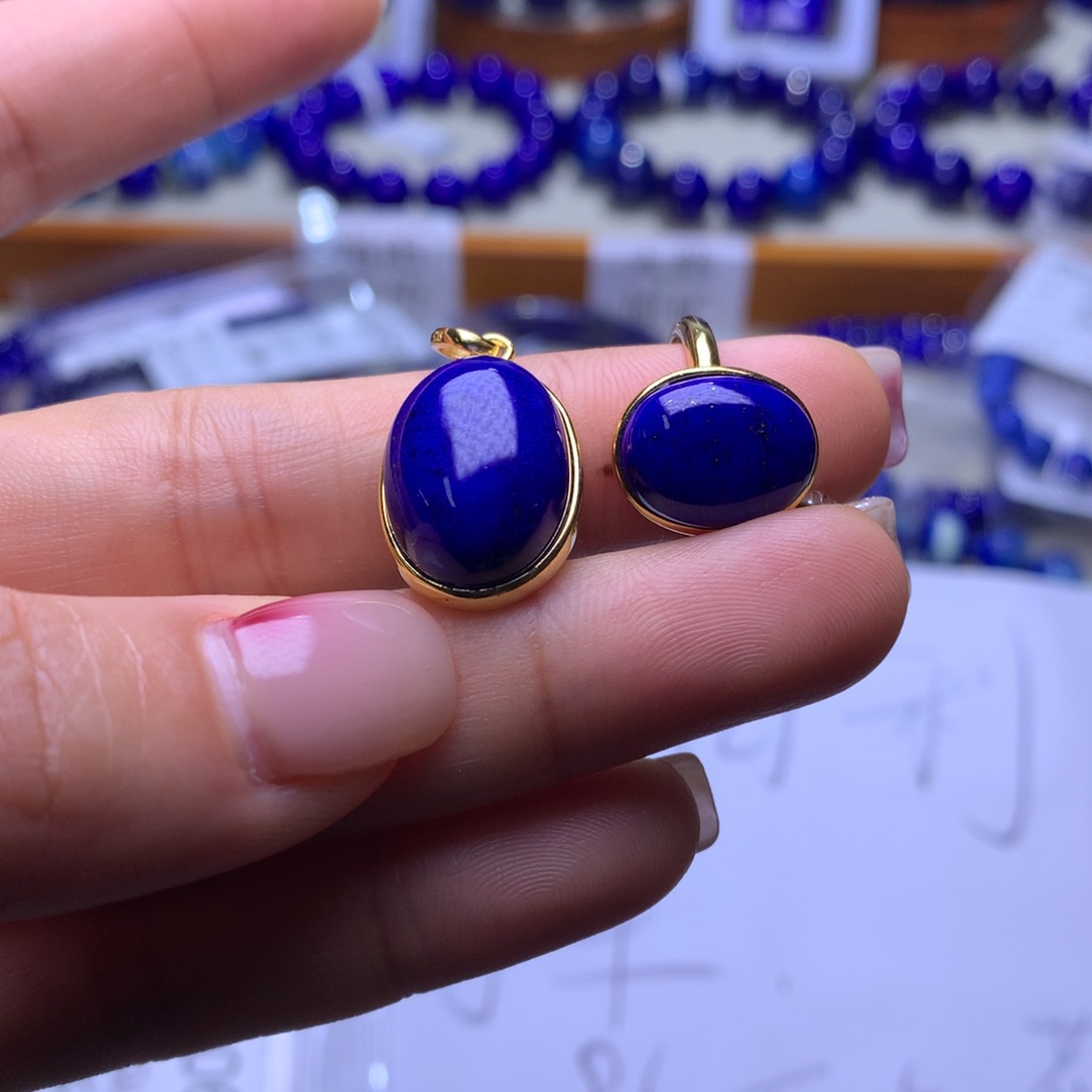 青金石戒指和吊坠未镶嵌f0061