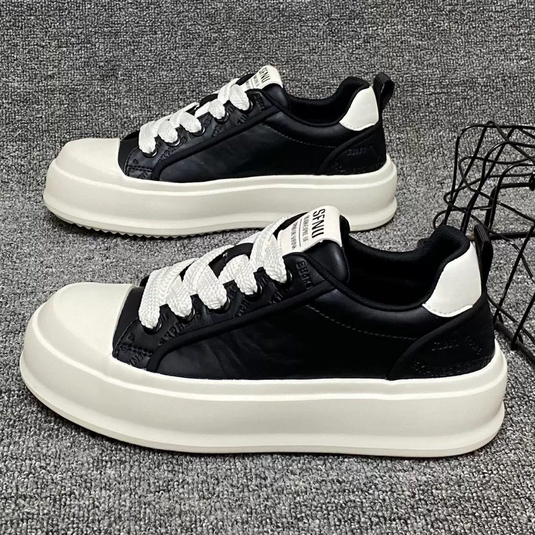 潮牌男鞋2025年秋季新款透气简约百搭厚底休闲鞋韩版时尚国潮板鞋