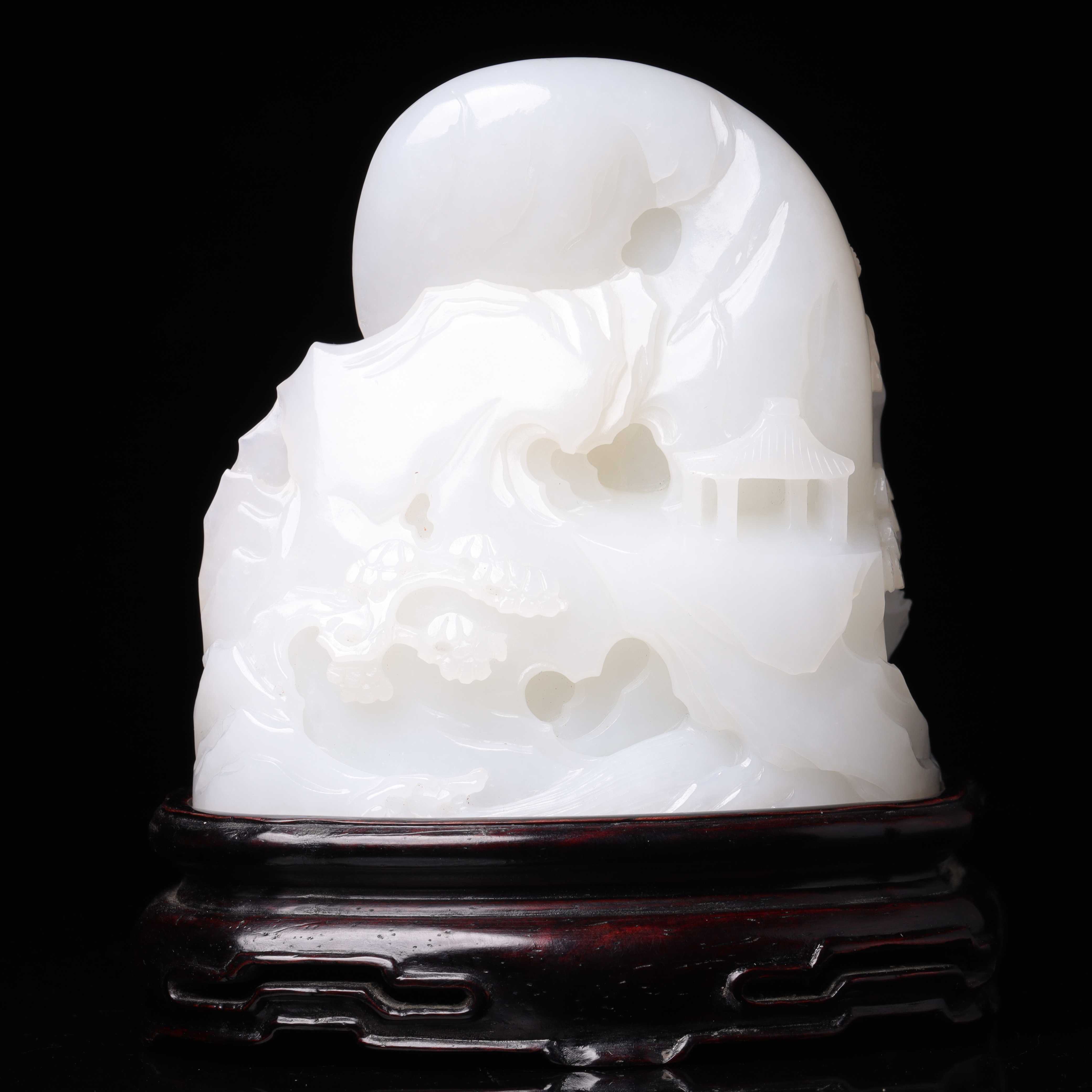 清代和田玉人物山子