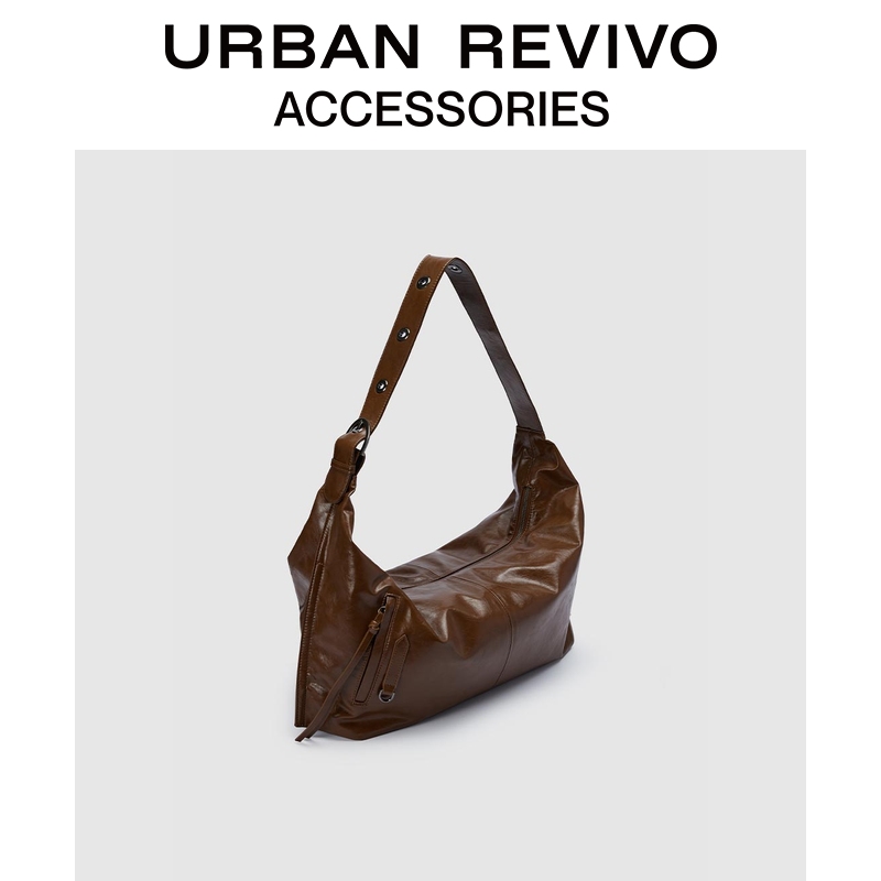 URBAN REVIVO2025秋季新款女潮流多口袋单肩斜挎包UAYB50108