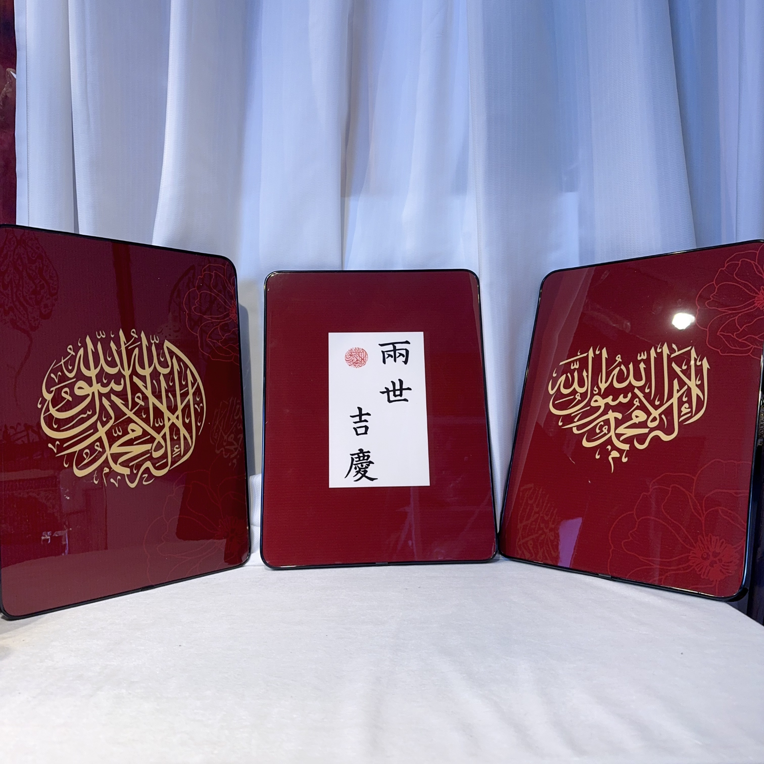 30*40cm高清晶瓷画材质回婚礼婚庆挂墙式民族风送礼家居桌面摆件