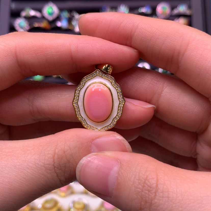 【闪购商品】欧泊吊坠款式银S925镶嵌小*游