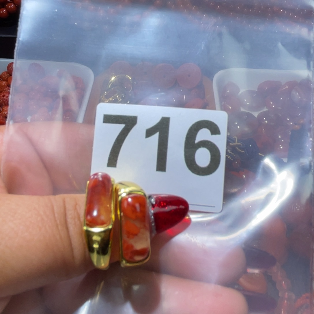 南红玛瑙戒指合金