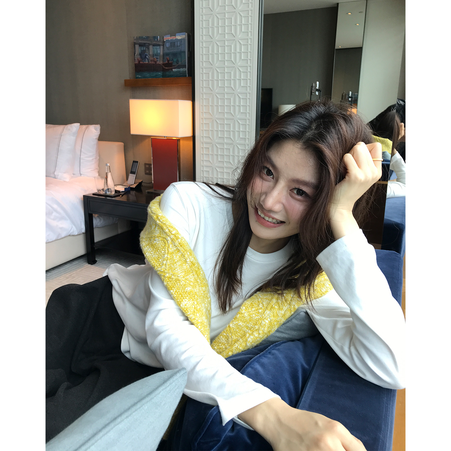 【ALONESAVOR】龍喜儿 留白 基础百搭舒适透气宽松棉长袖T恤D981