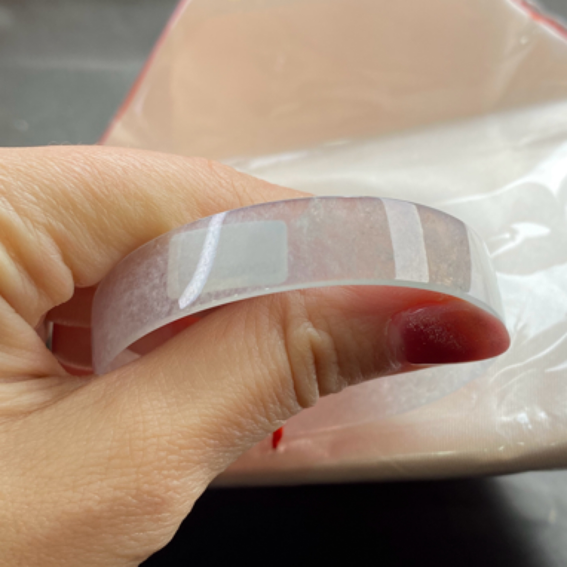 缅甸A货翡翠手镯冰种公主镯56.2圈