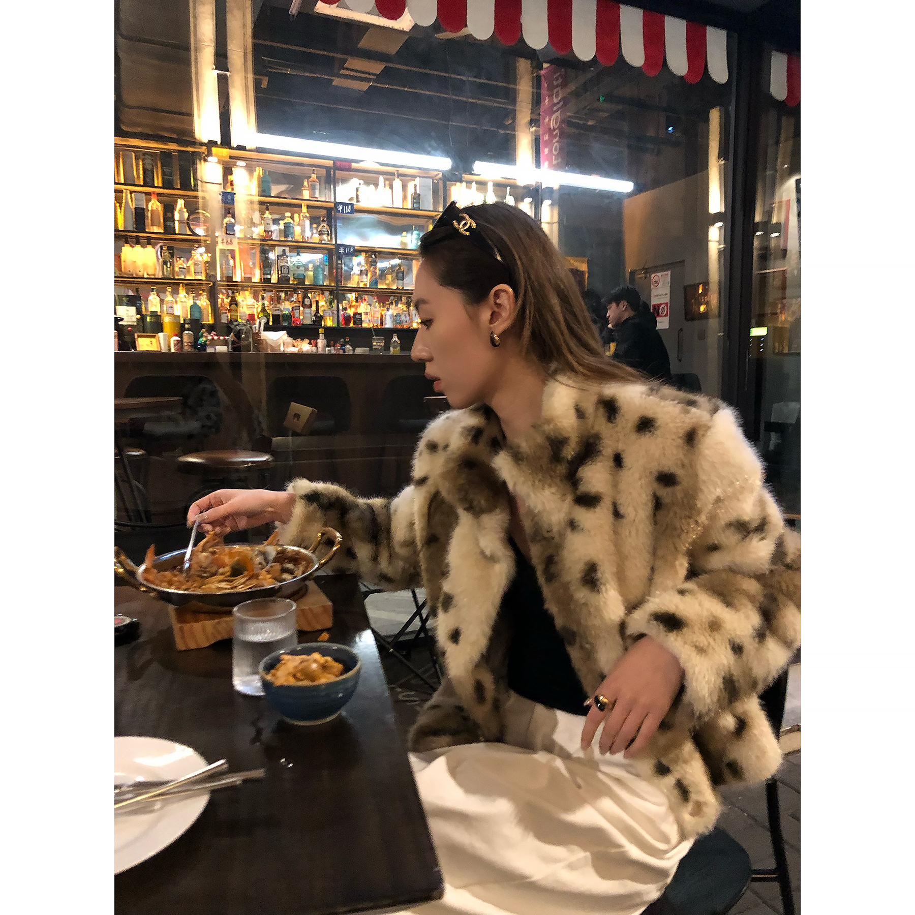 ZHAIAIAIA【好莱坞旧梦】秋冬豹纹短款时尚撞色毛毛外套W40240GK54