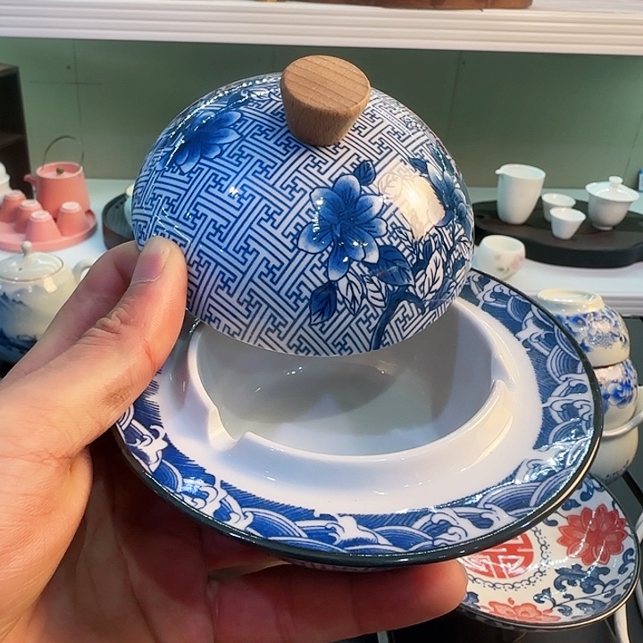 青花瓷器陶瓷茶叶罐 茶具旅行套装