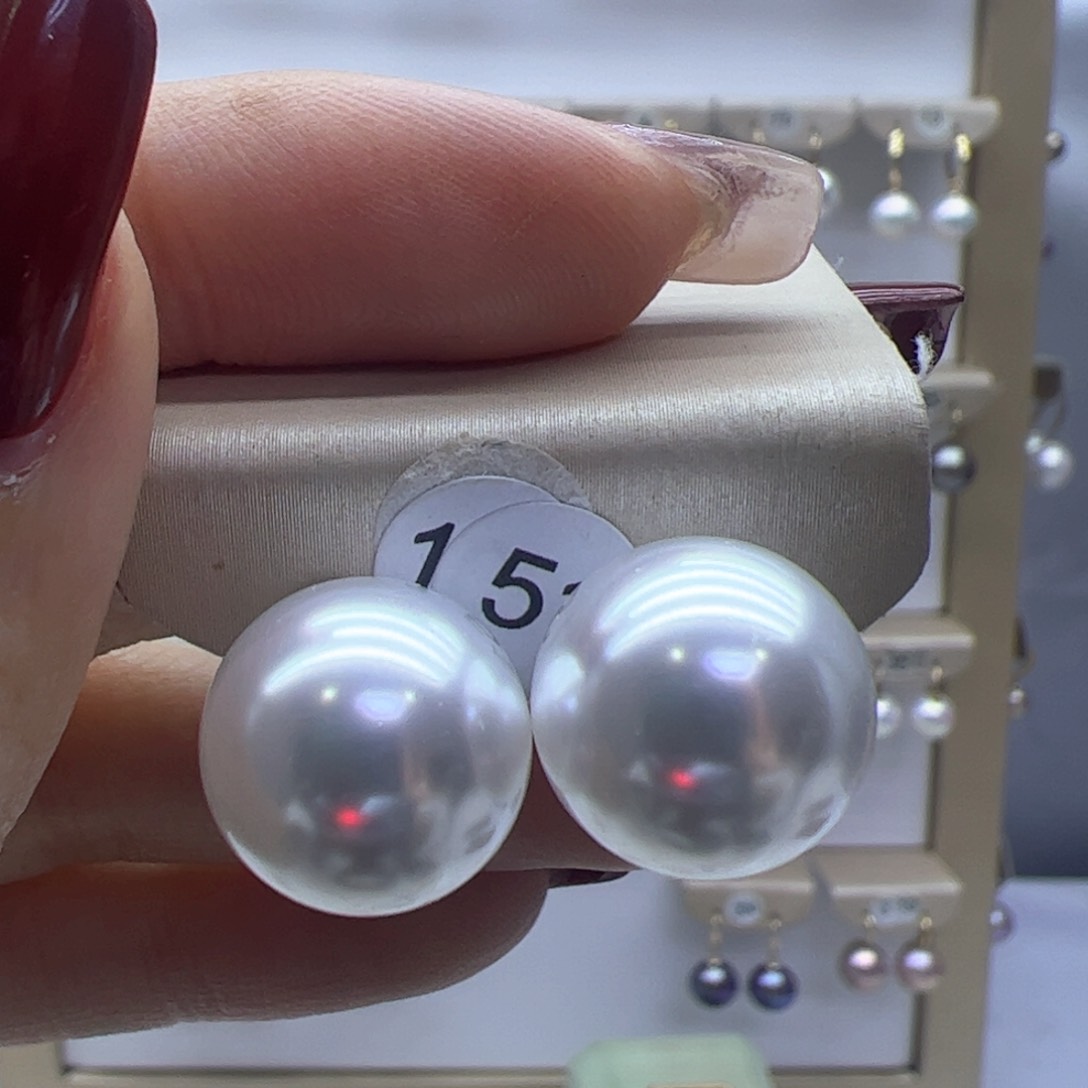 淡水珍珠耳饰18K金镶嵌