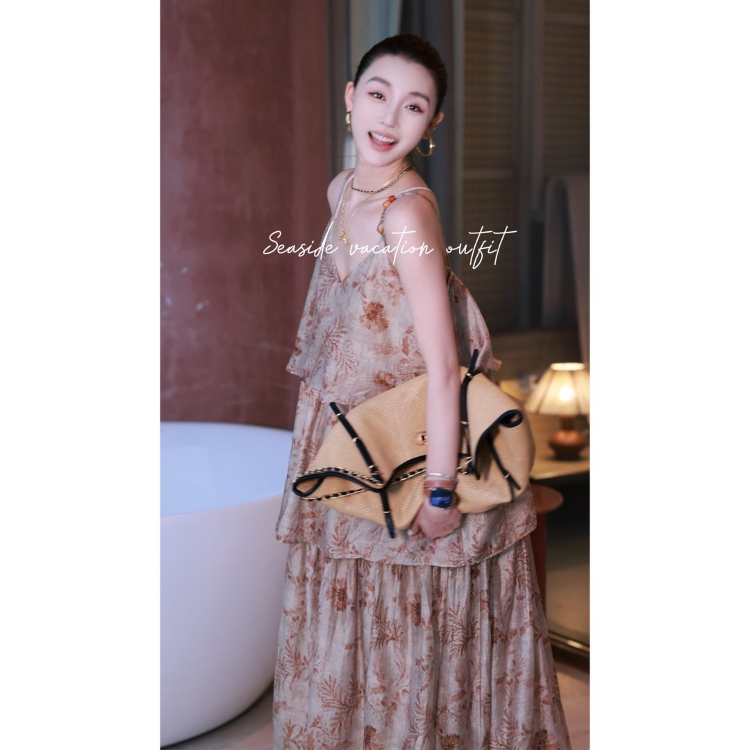 10-【乘风破浪】宝儿家含幂BE76626204春夏碎花休闲舒适透气吊带裙