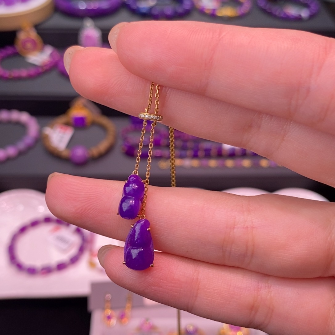 苏纪石（舒俱来）18K金镶嵌项链