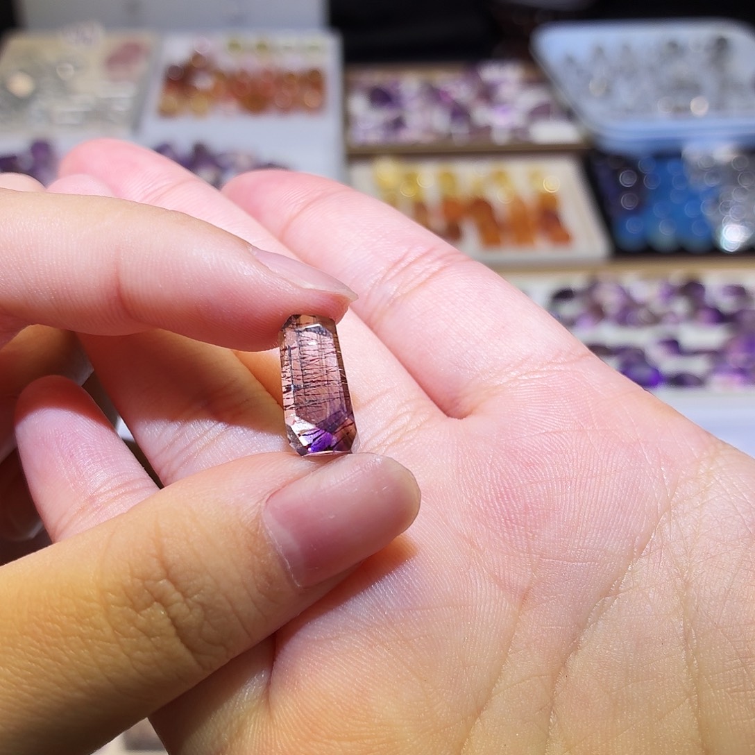 未镶嵌水晶吊坠(不含链)紫超七 打孔定制不退换