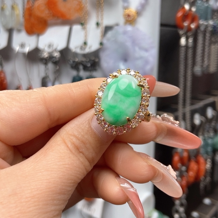 【闪购商品】翡翠耳饰未镶嵌优化戒指