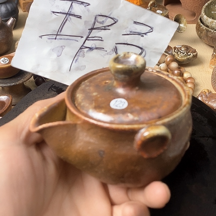 杯手工粗陶、柴烧茶器