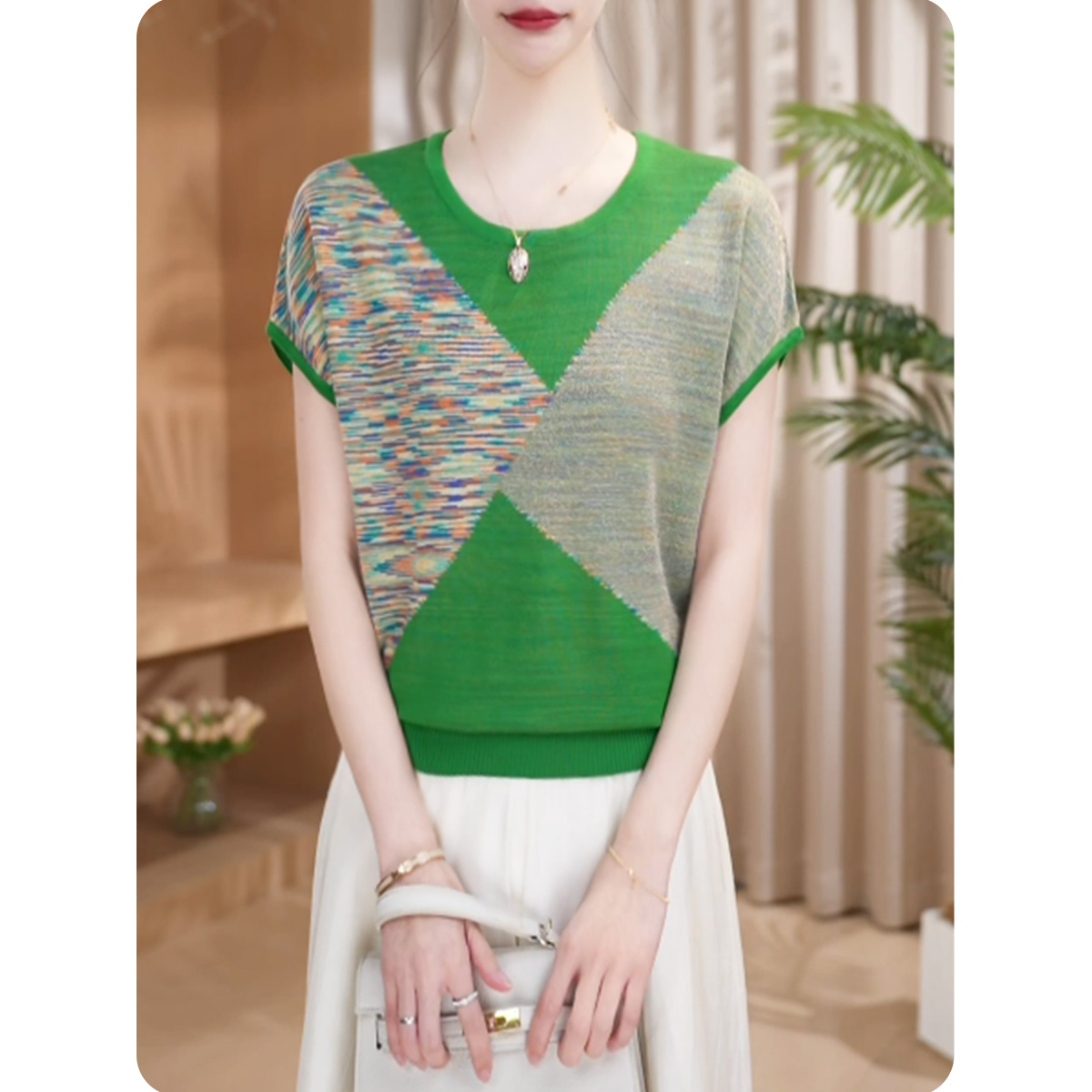 <TS2>花菱新品女士宽松小衫气质上衣时尚休闲女装2ZS0125820