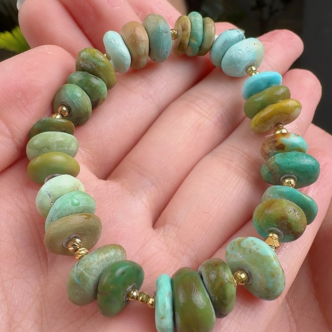 绿松石珠宝奇石18K金镶嵌
