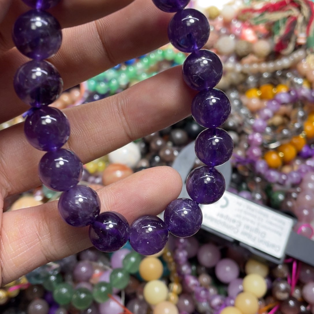 紫晶颈饰银S800镀金镶嵌