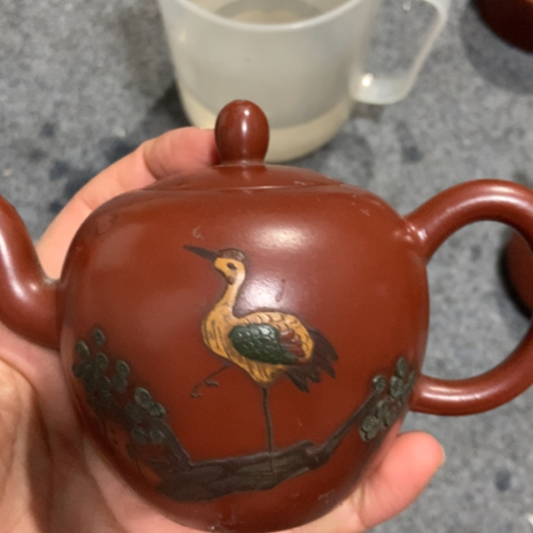 有***有紫砂茶壶陶瓷摆件工艺品
