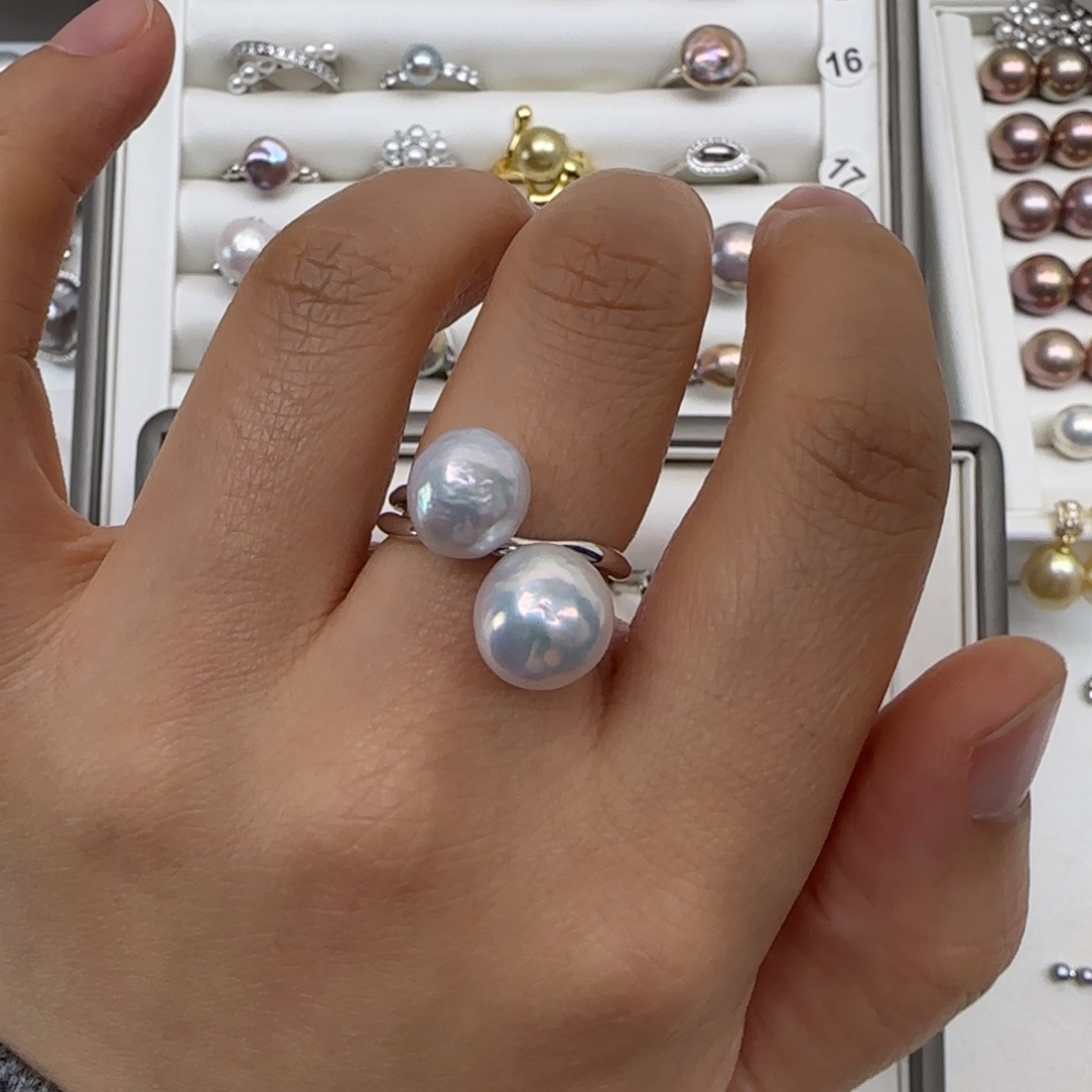 淡水珍珠戒指银S925镶嵌