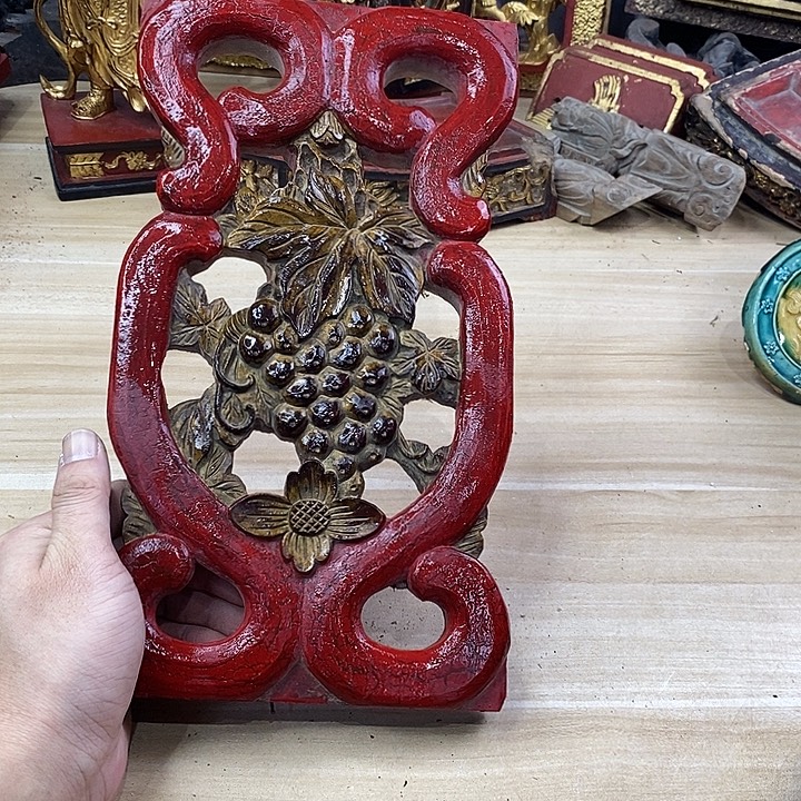 香榧木茶室空间老木雕花板