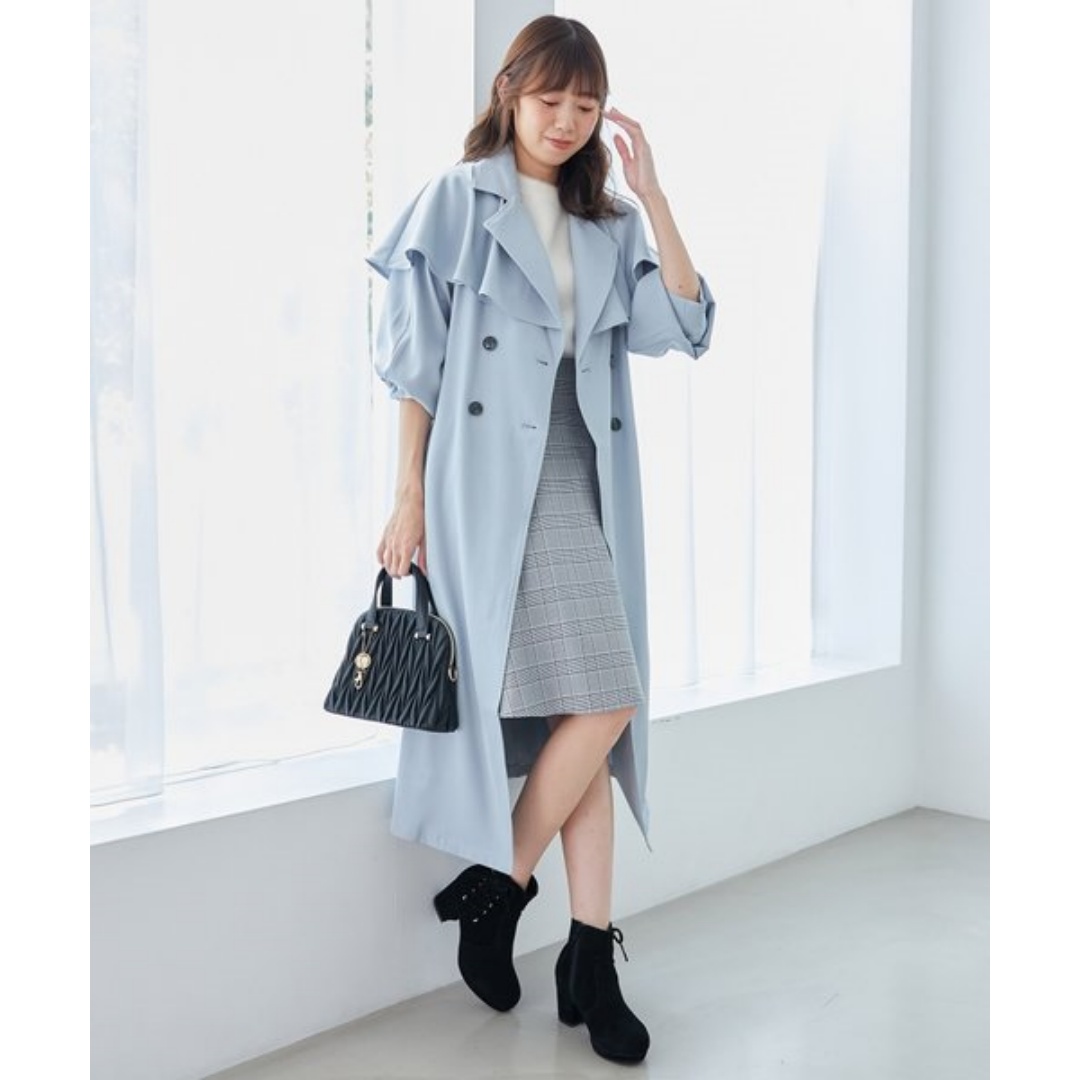 【Montendre】 秋季新款 M 时尚气质休闲宽松斗篷腰带风衣