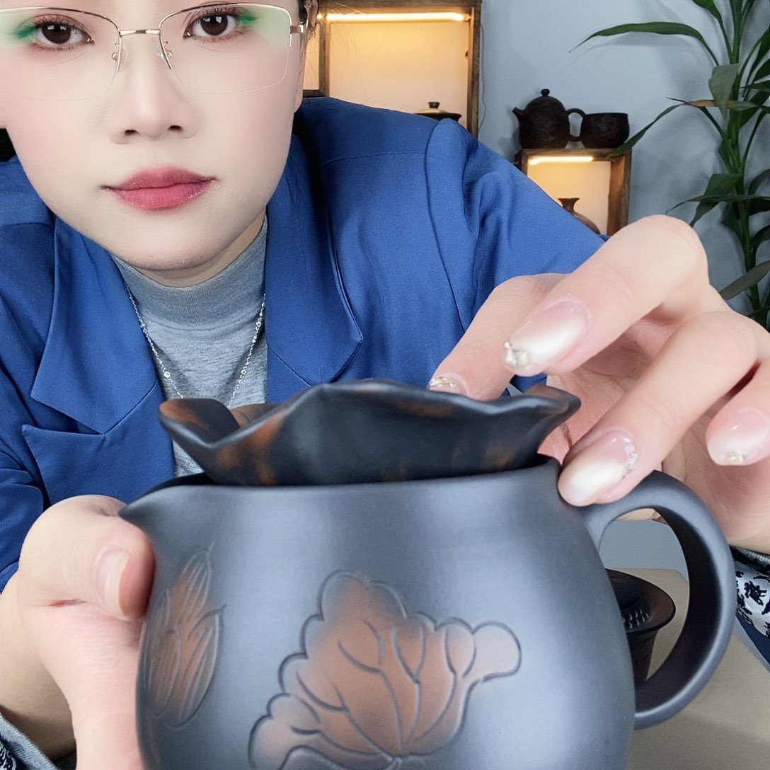 茹****品建水紫陶茶漏➕荷花公道