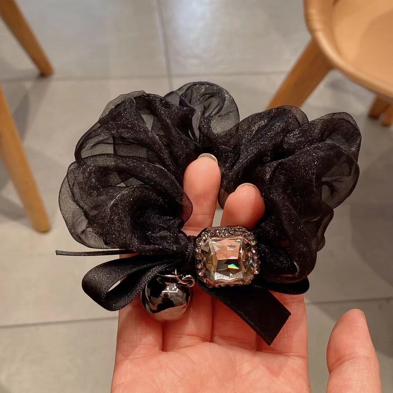 M1755春夏2025新款黑色方糖发圈发绳