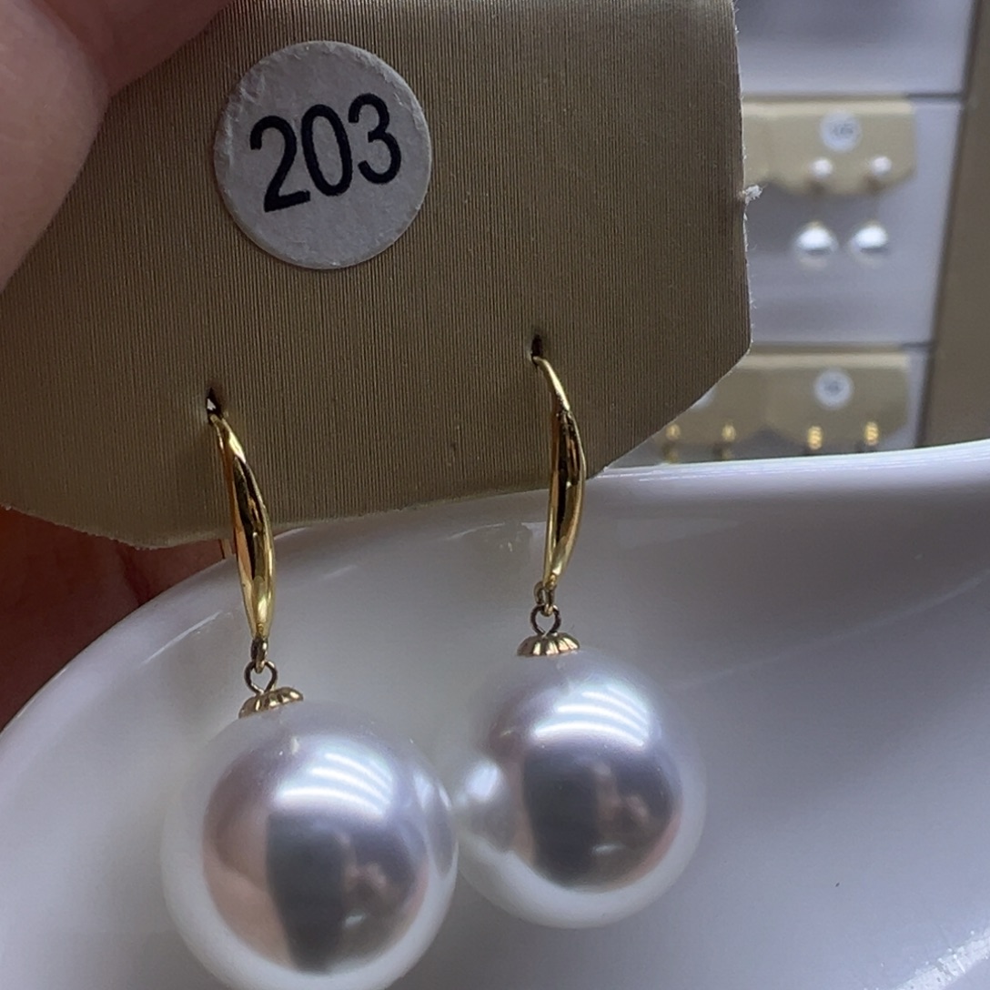 淡水珍珠耳饰18K金镶嵌