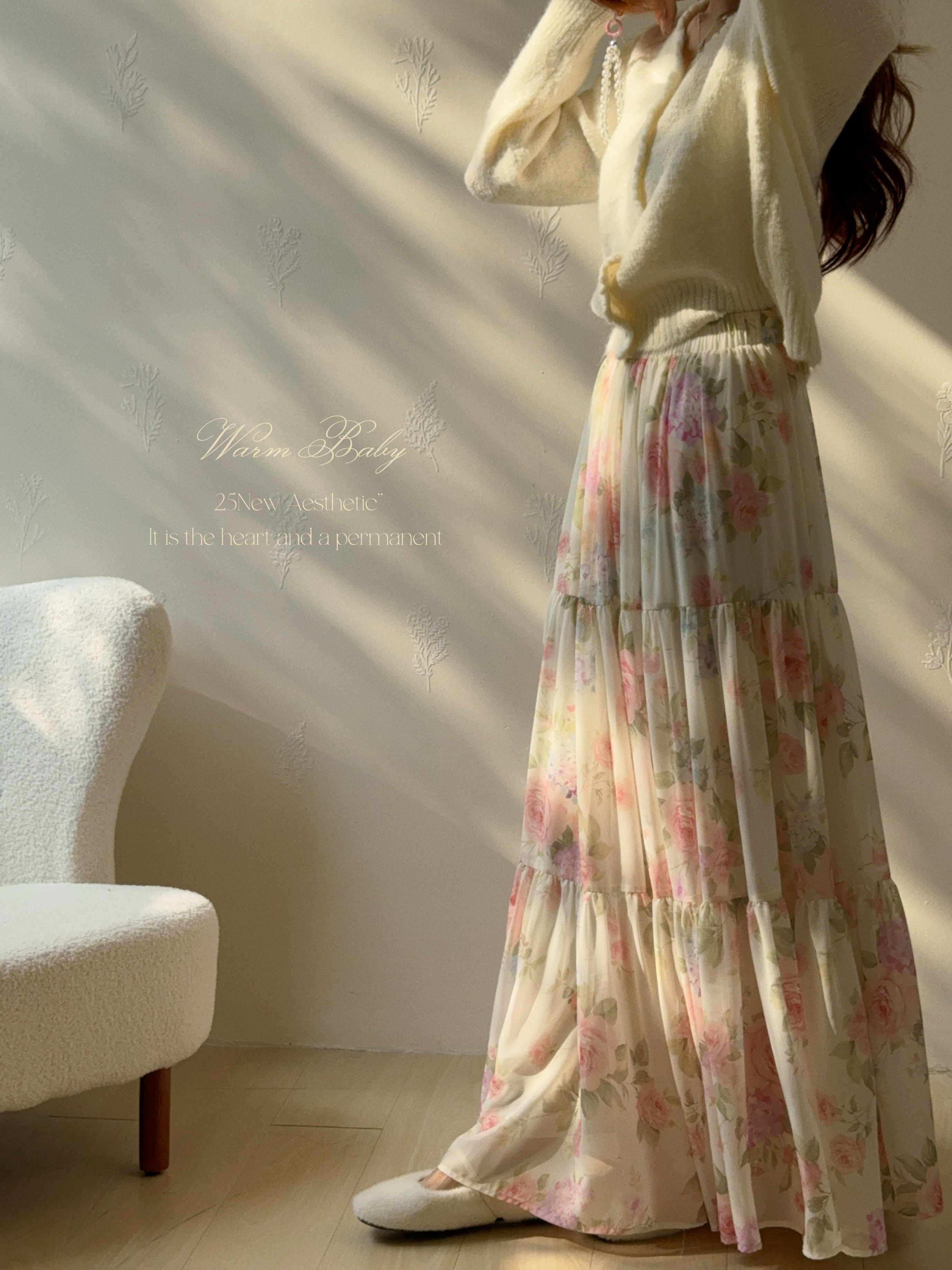 妖精的美美【乔绮玫瑰】仙气温柔复古超大裙摆长半裙