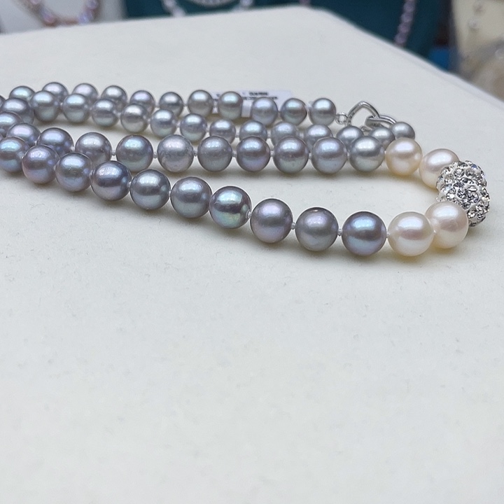淡水珍珠颈饰未镶嵌7.9极光炫彩