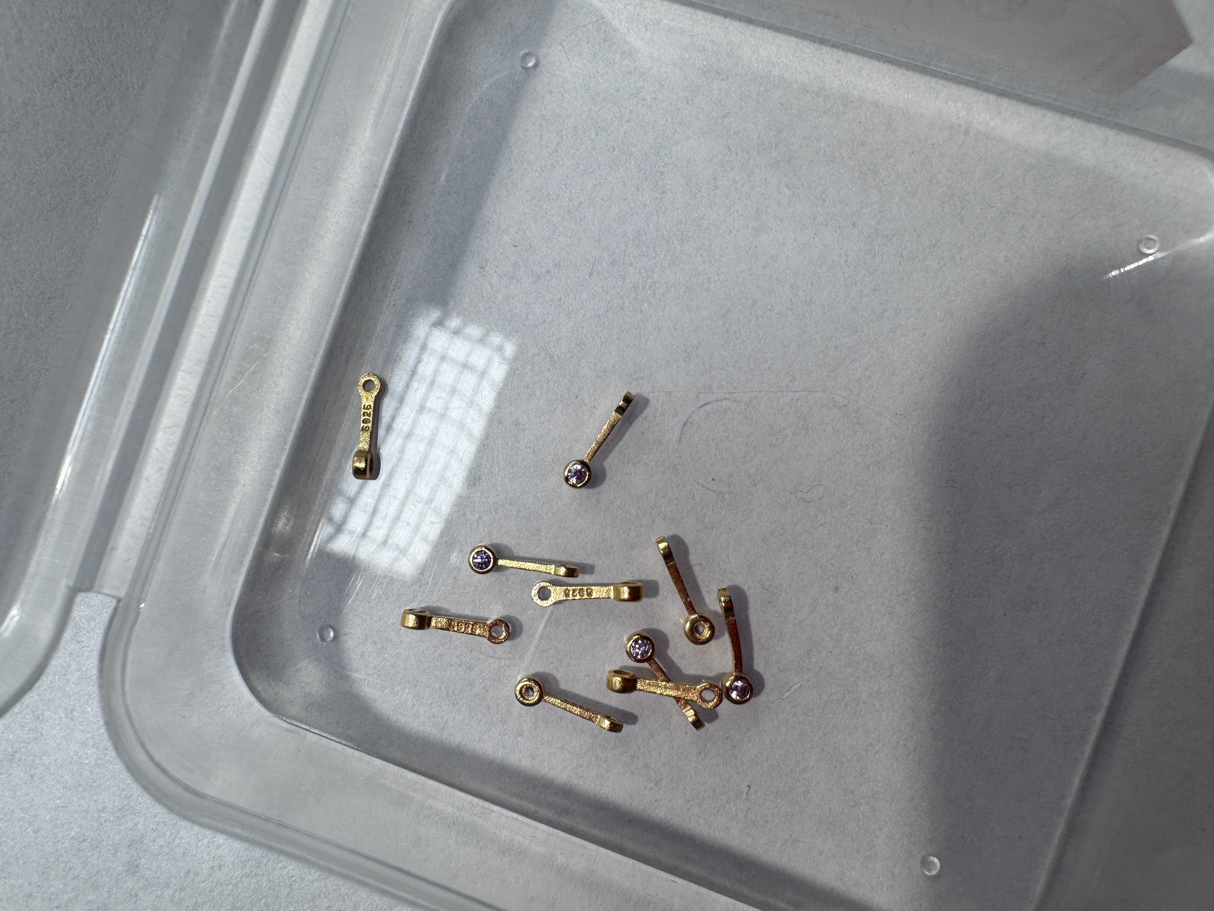 【锆石卡子紫钻】S925银时尚配件DIY手工Y54 