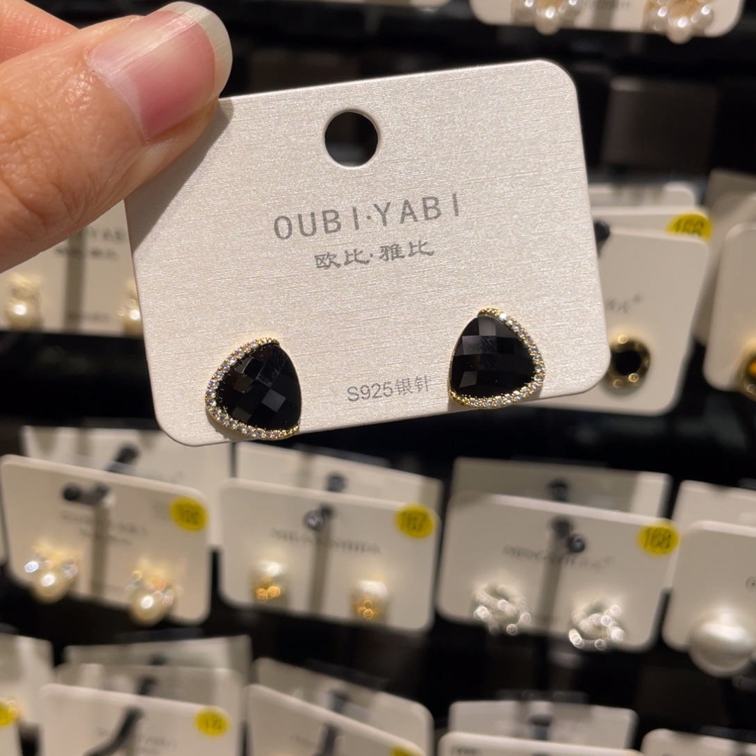 锆石铜合金925银黑色三角