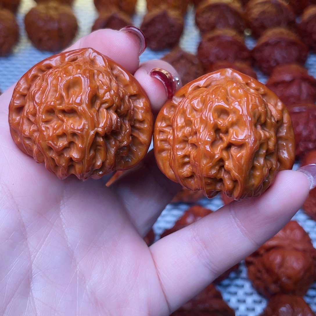 桃核吊坠文玩核桃 手把件 白狮子 41