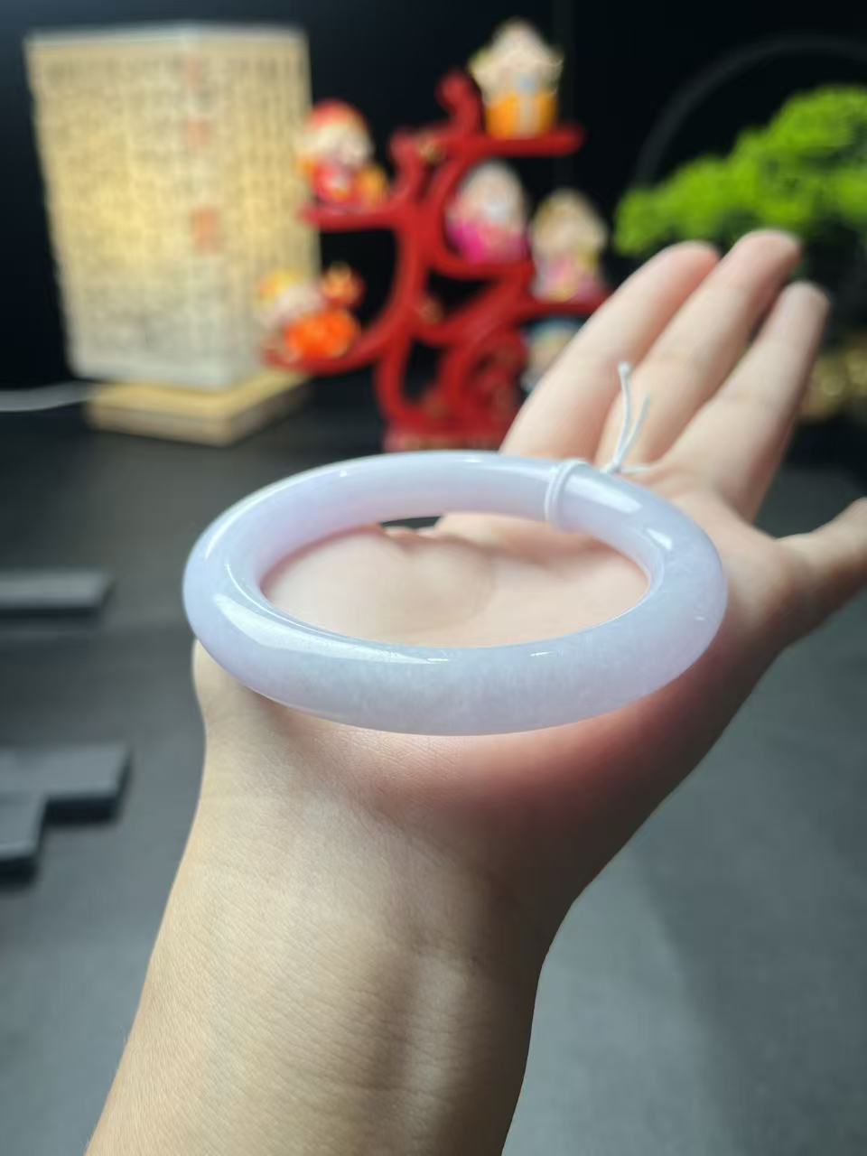 天然.保真.老坑种52+圈-天然缅甸A货翡翠.-粉紫圆条-25090106