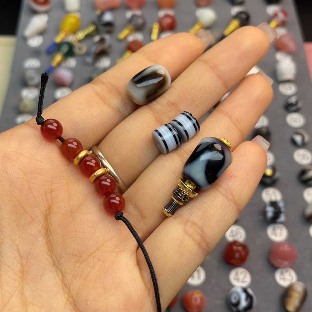 玛瑙/玉髓配饰合金淑***圈